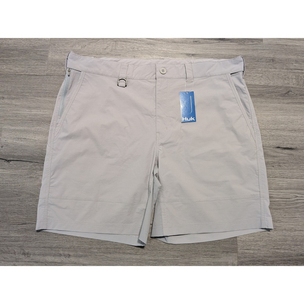 New With Tags Huk Men's Gray A1A‎ Pro Fishing Performance Shorts Size XXL 42X8